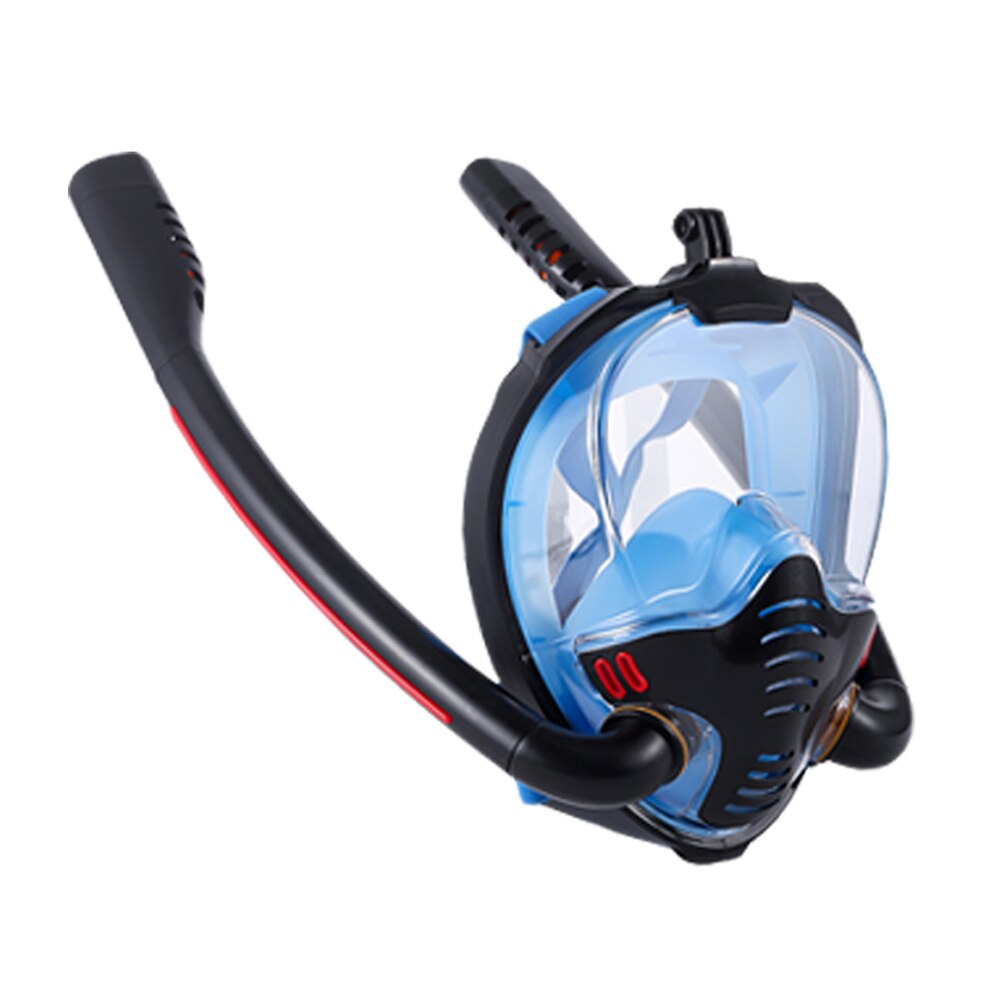 Máscara de buceo Scuba para mujer, mascarilla de esnórquel de cara completa, subacuática, antiniebla, para nadar, pesca submarina, hombre: black-blue / L / XL