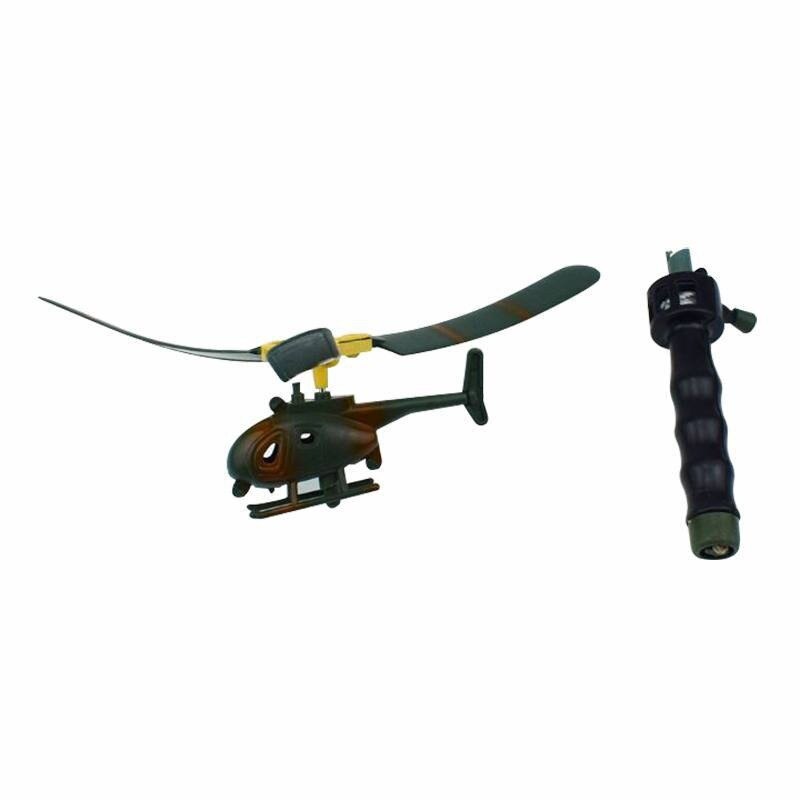 Drawstring Helicopter Mini Toy Helicopter Flying Children Outdoor Games Kids Launching Gliders Pulling Small Planes