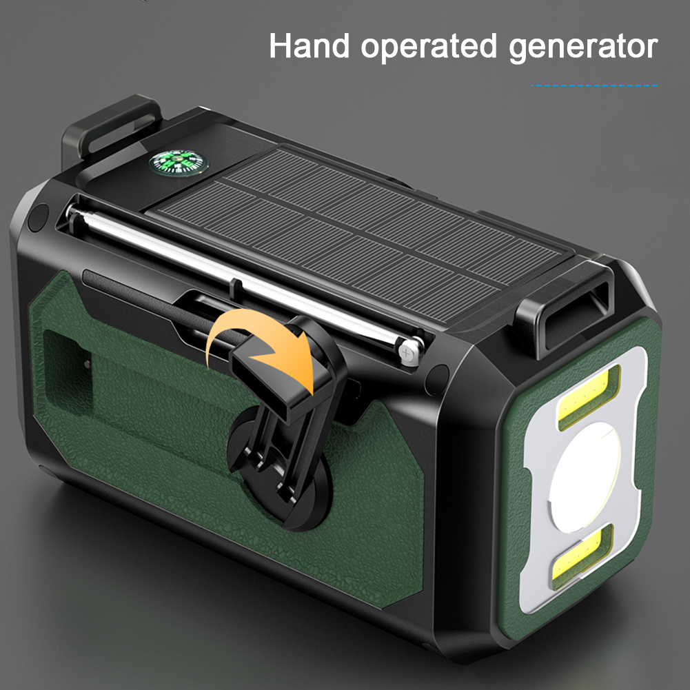 Solar--Wetterradio, 16000 mAh-12000 mAh, Taschenlampe, Handkurbel, Notfallradio, Leselampe, eingebauter Lautsprecher für das Überleben Ich bin Freien