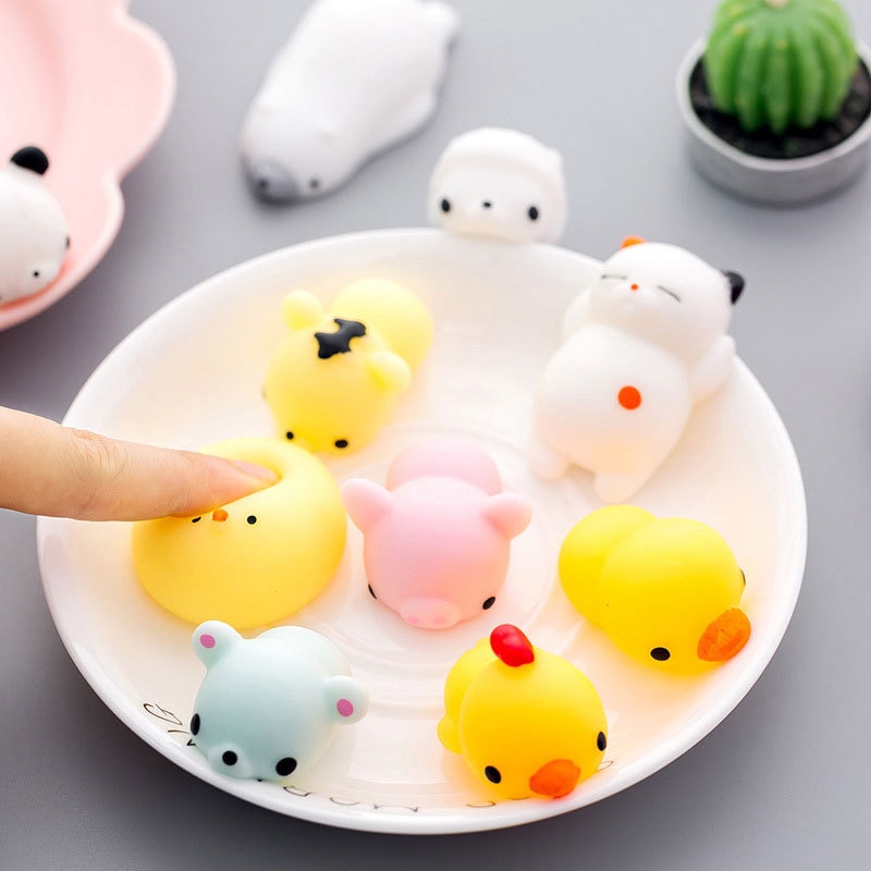 10 Stks/set Creatieve Speelgoed Leuke Dier Decompressie Squishy Bal Kinderspeelgoed Kleine Voor Kinderen