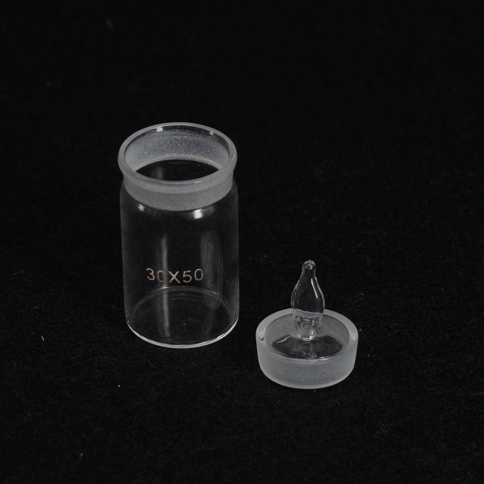 30 x 50mm halkaisija x korkeus laboratoriolasinen punnituspullo hioslasikorkilla