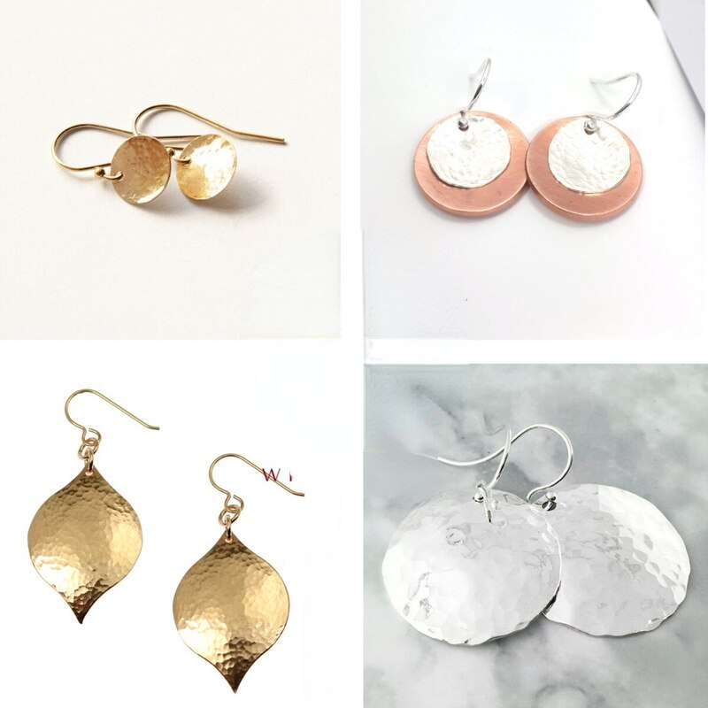 Wooden Square Dapping Block &amp; Punch Kit Doming Shaping Stamping Blanks Soft Metals Gold Silver Copper Aluminum Sheet Concave DIY