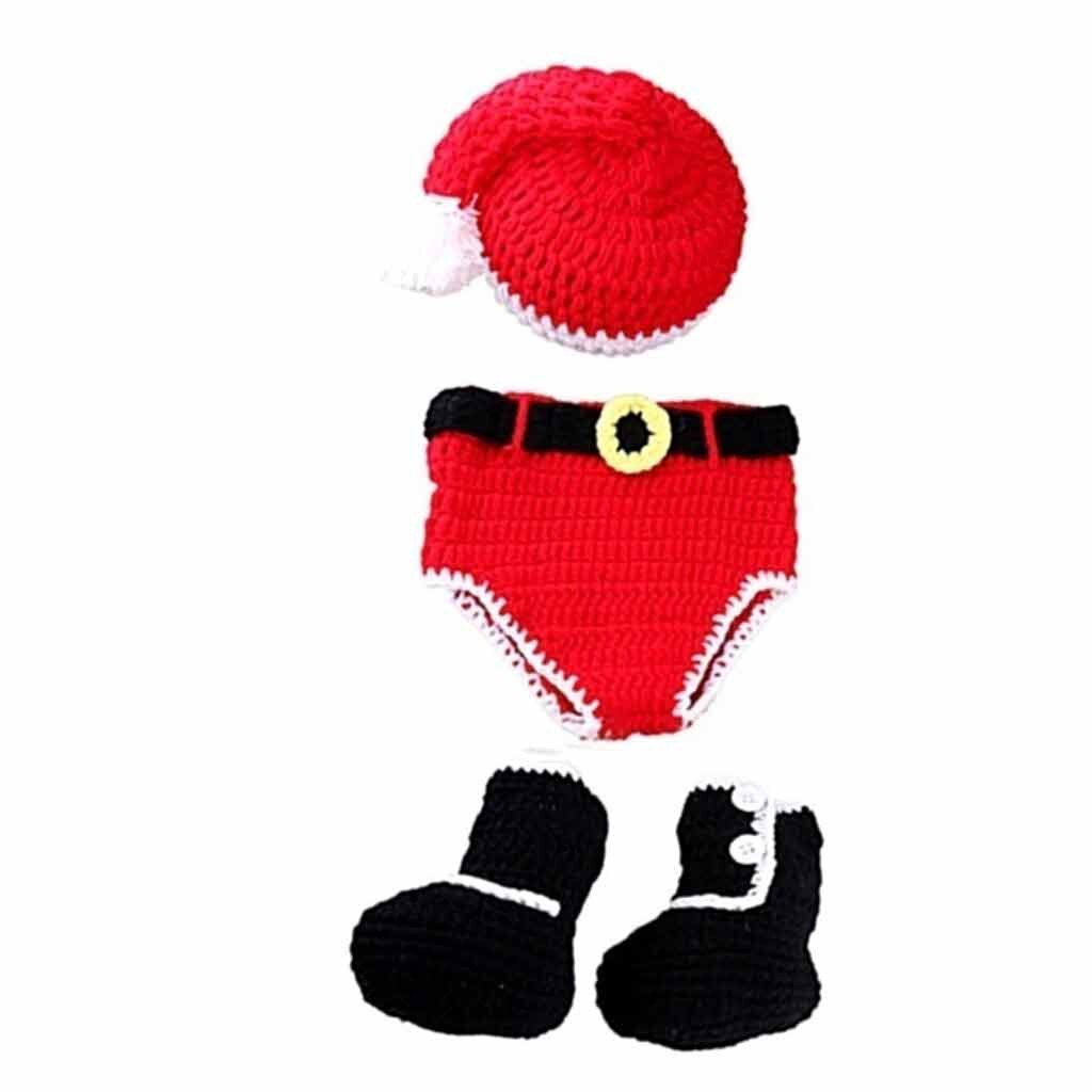 Winter Pasgeboren Baby Kerst Brei Haak Kleren Photo Fotografie Props Outfit Kerst Kleding Kerst 'S Baby: Rood