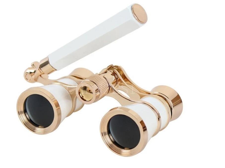 3x25 Coated Binoculars Brass Opera Theater Glasses... – Grandado