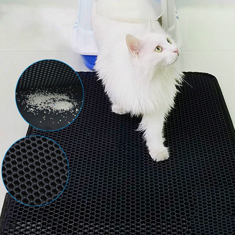 Cat Litter Box Mat Waterproof Mat Cat Litter Anti-Take-out Mat Pet Mat EVA Double-Layer Anti-Spill Mat Sand Mat Toilet Mat