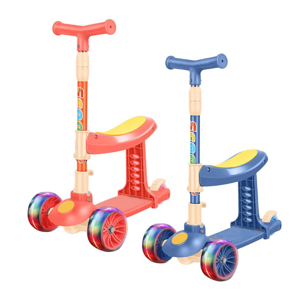 Children's Kick Scooter Folding Skateboard Kids Adjustable Height Flashing Light 3 Wheels Foot Scooters Boy Girl Scooter