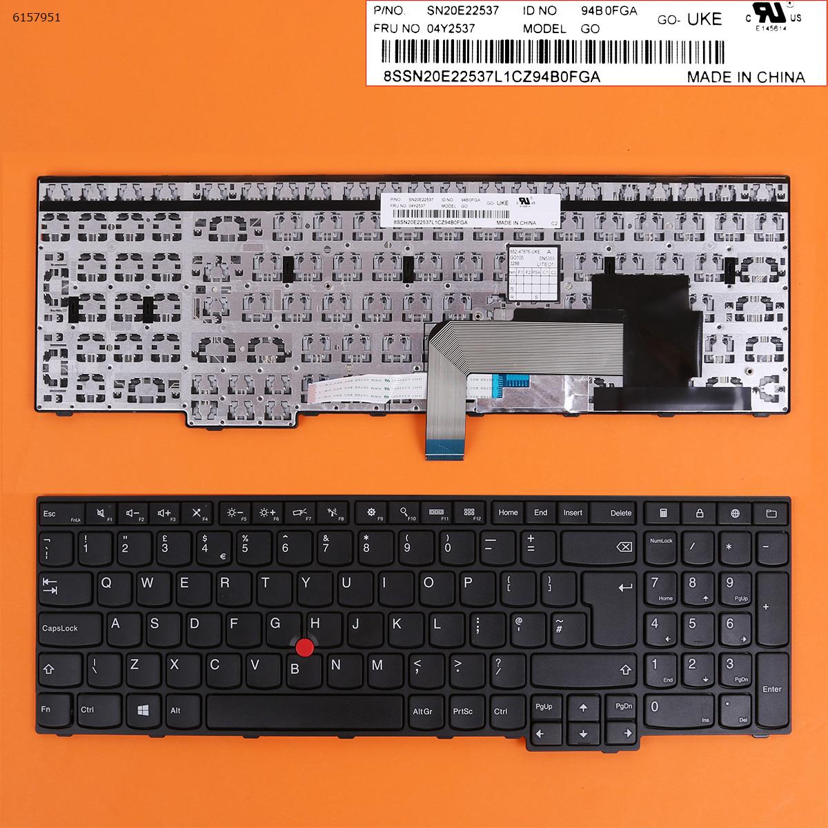 UK Layout Original Replacement Keyboard for Lenovo Thinkpad E550 E550C E555 E560 E565 E560C Laptop Black