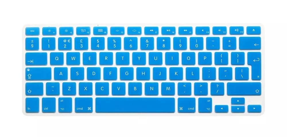 Eu/dk engelsk tastatur farve engelsk bogstavtastatur cover hudbeskytter til apple macbook air pro retina 13 15 17 til mac air: Mangler blå