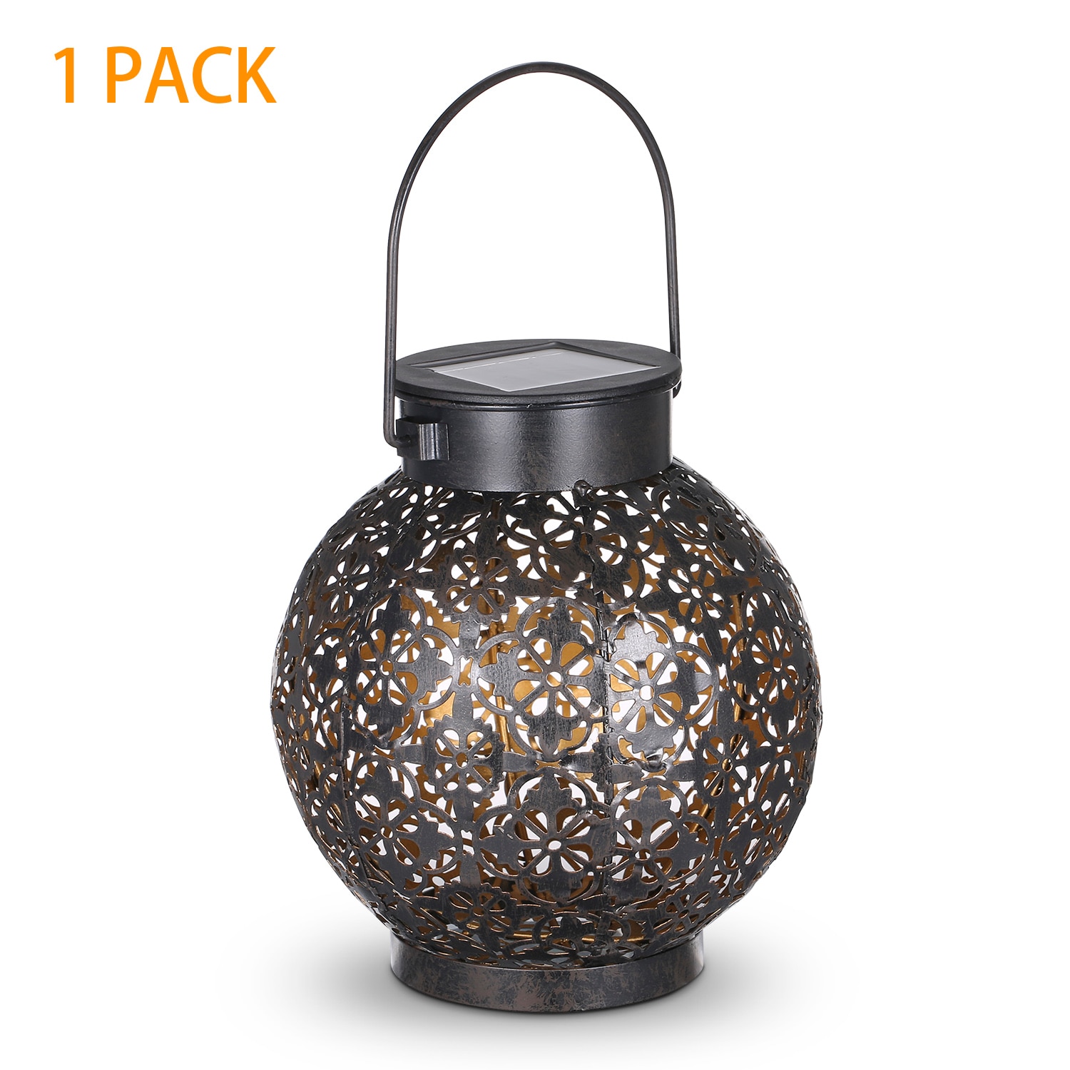 Outdoor solar garden light Hollowed Out Shadow Lantern Hanging Hollow solar powered lamp Waterproof Landscape Solar Lamp Garden: 1pc