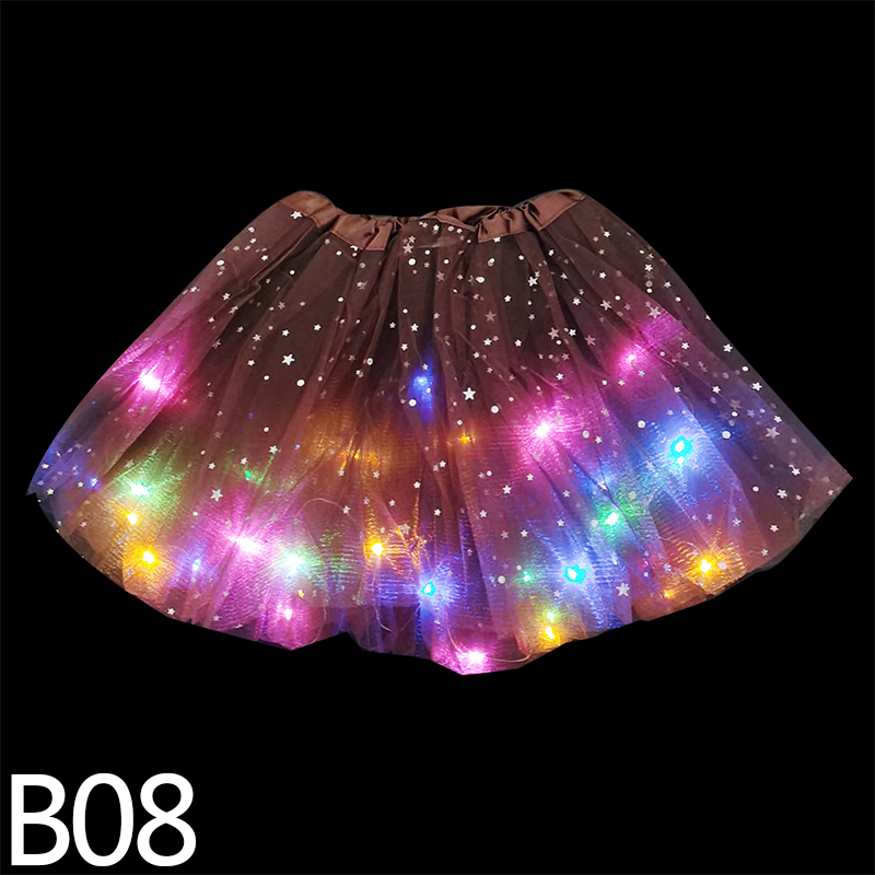 Jupe Tutu en Tulle à lumière LED pour filles, fournitures de décoration féerique, étoiles scintillantes, fête lumineuse, d&#39;anniversaire pour enfants, fournitures de réception pour bébé: B08