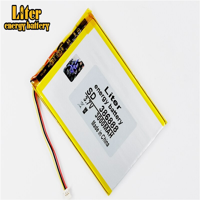 3 thread 386888 3.7V 3000MAH Polymer Li-ion Battery for book Onyx Buks James Cook Boox E-Book Onyx Darwin 4