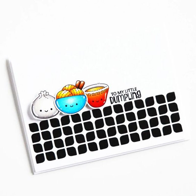 Qwell deilig sushi metall skjærende matriser med klare frimerker setning håndverk papirkort diy scrapbooking lage mal
