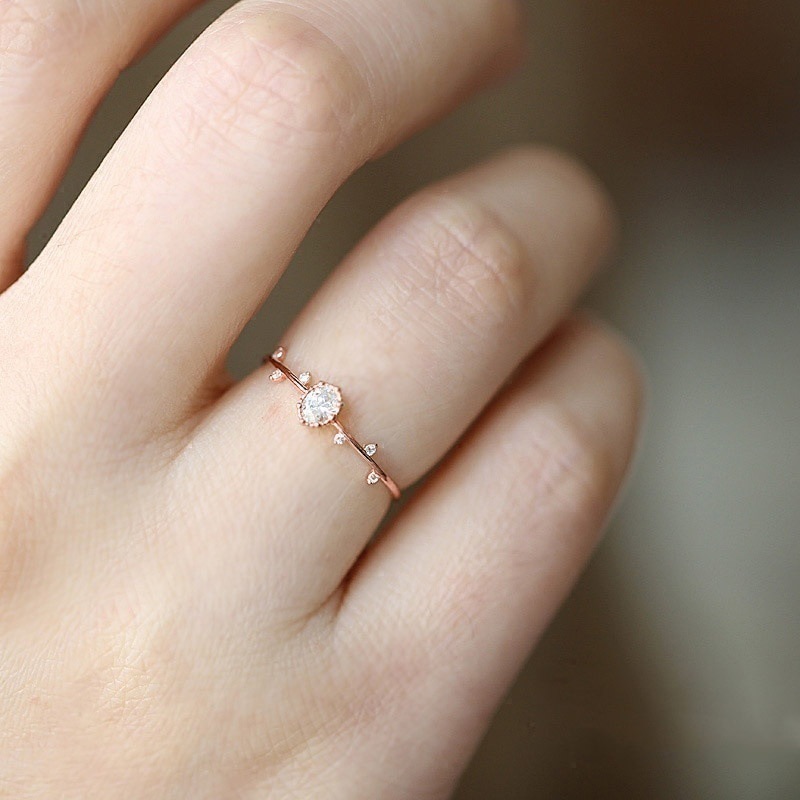 Doppel Fair Ringe Für Frauen Chic Fee Temperament Licht Gelbe Rose Gold Farbe Dünne Zweig Finger Ring Schmuck KBR115