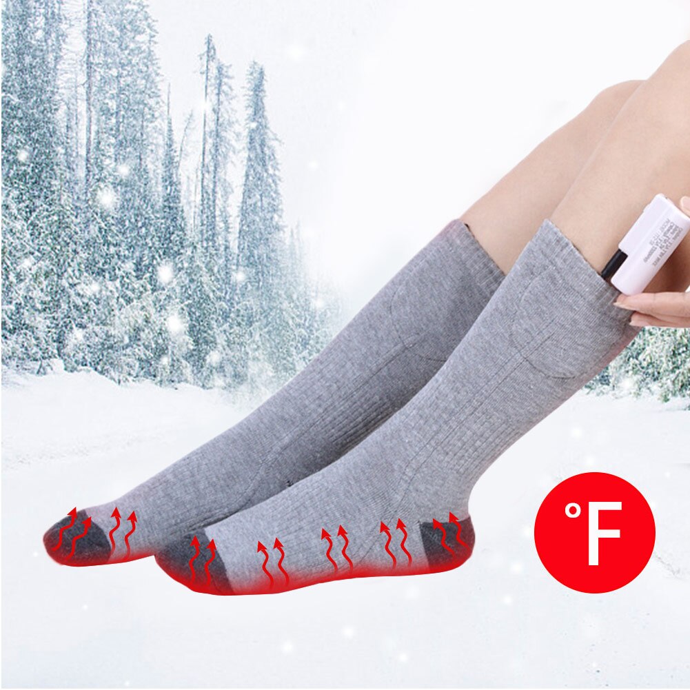 USB Rechargeable Heating Warm Socks 3-speed Adjustable Temperature 2200MAH Lithium Battery Infrared Heating For Male And Female