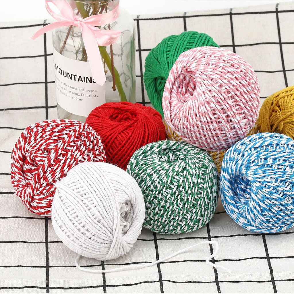 Two Colors Cotton Bakers Twine Rope Rustic Country Crafts Handmade Accessories Wedding Decoration Packaging#40