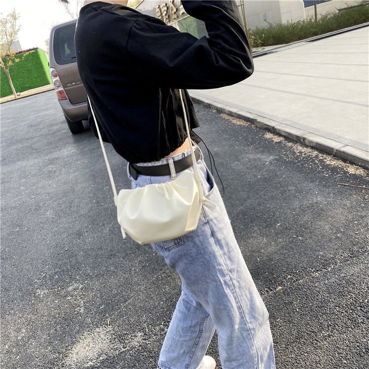 Torba damska torba w chmurze miękka skórzana torba pani pojedyncze ramię skośna torba na ramię torebka codzienne kopertówki torba: 5