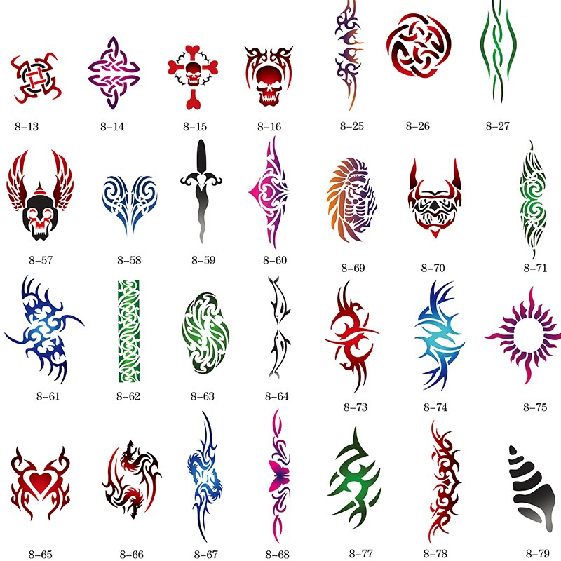 Template tattoo golden phoenix airbrush tattoo stencils small size picture 160pcs Totem theme picture