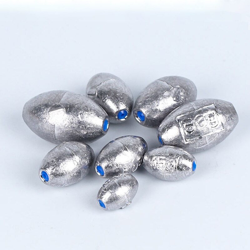 Plomos de plomo en forma de Oliva de 10 piezas, peso de pesca de plomo hueco de 1g-10g con conector de gancho de tubo de plástico, accesorios de aparejos de pesca