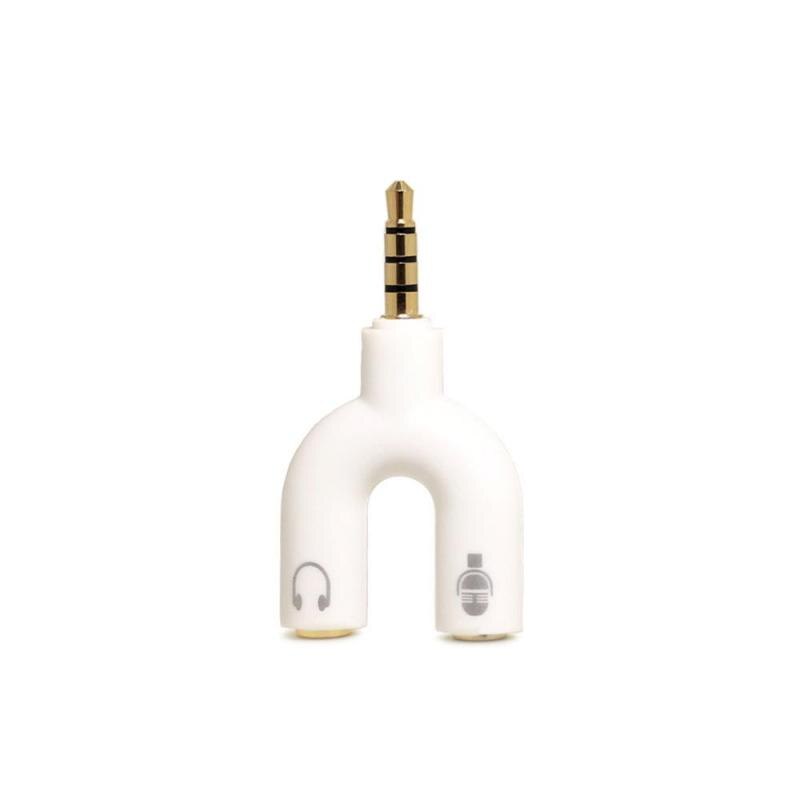Earphone Audio Cable Y Splitter Dual Audio Line 3.5 mm Headset Jack Headphone Adapter Fastshipping!: White
