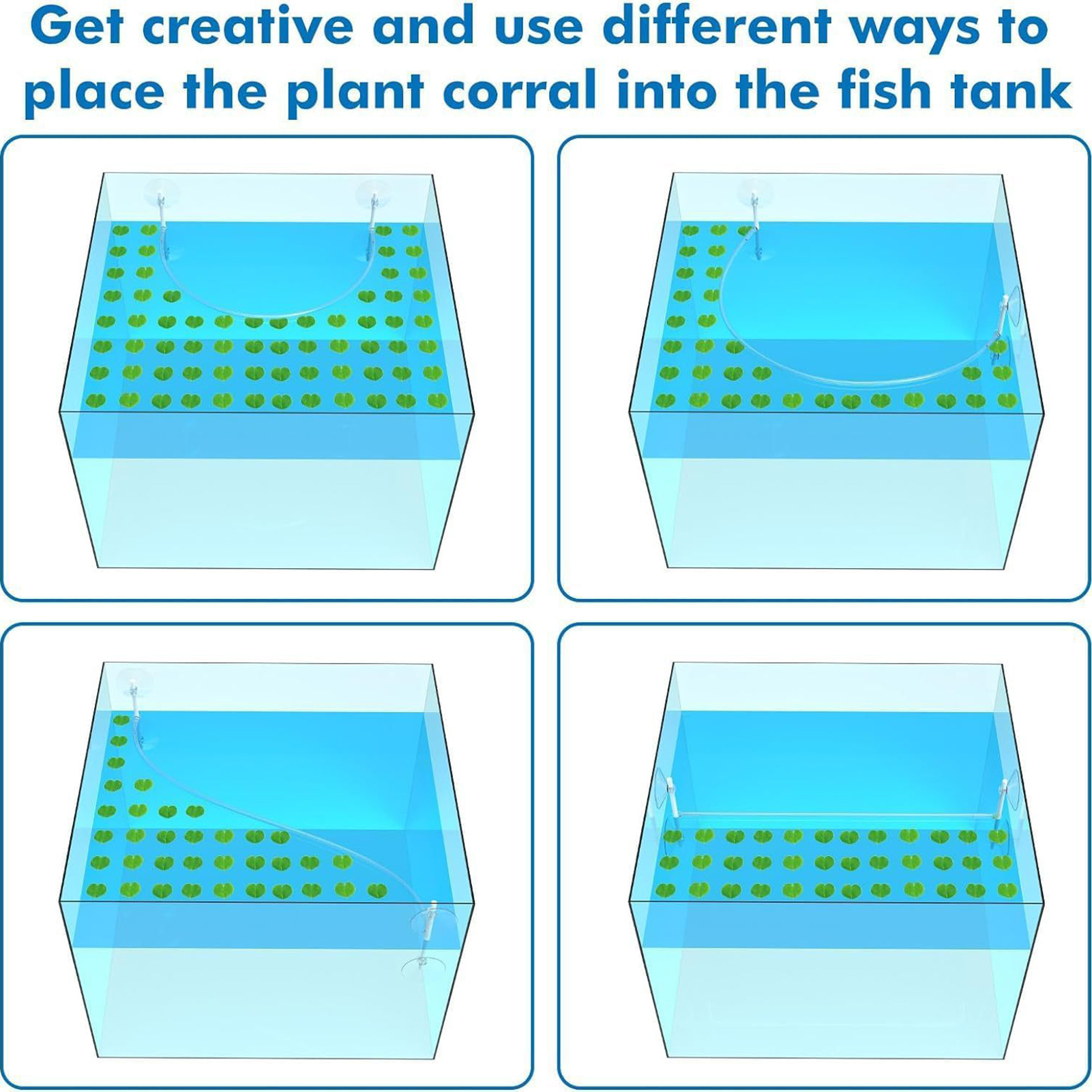 Flytande växtstaket för fisktankar förbättrar akvarievattenstaket växthölje avskiljarslanglängd : 25.6 tum