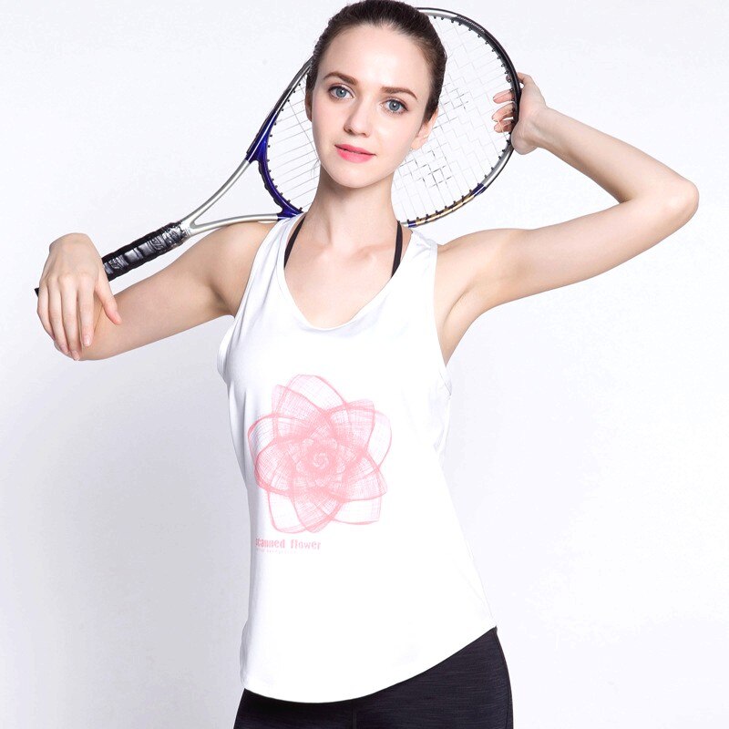 Vrouwelijke Sport Gym Workout Fitness Stringer Gewichtsverlies Singlets Vest Shirt Ademend Mannelijke Running T-Shirt Sport Shirt: L / white