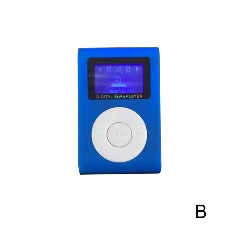 Small Portable Mp3 Player Mini Lcd Screen Mp3 Player Music Player Can Be Clipped On Clothes At Will MP3: Blue