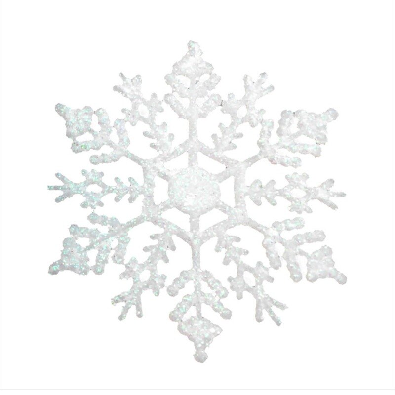 12 pièces/ensemble paillettes scintillantes flocon de neige ornements de noël guirlande de cintre d'arbre de noël faisant des décorations de noël