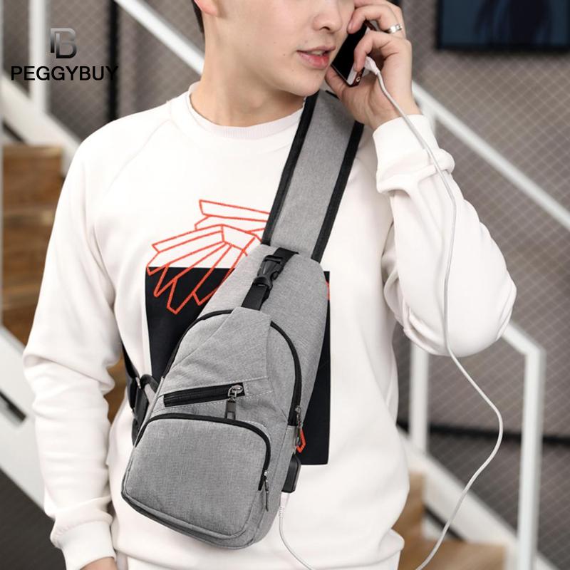 Casual heren borsttas canvas usb-oplaadbare messenger bags sport heren schoudertas reistas crossbody tas heren borsttas