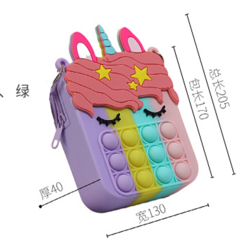 Sac Popite géant Pop XXL, , mignon licorne Pop fossette fille Fidget Toy Push Anti-Stress enfants, porte-clés sac à main