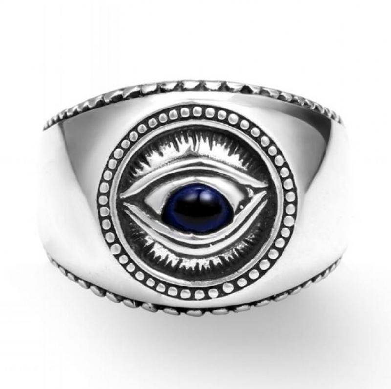 Anillo de dedo índice de ojo de demonio para hombre, joyería de , Hip Hop, gótico, Punk,