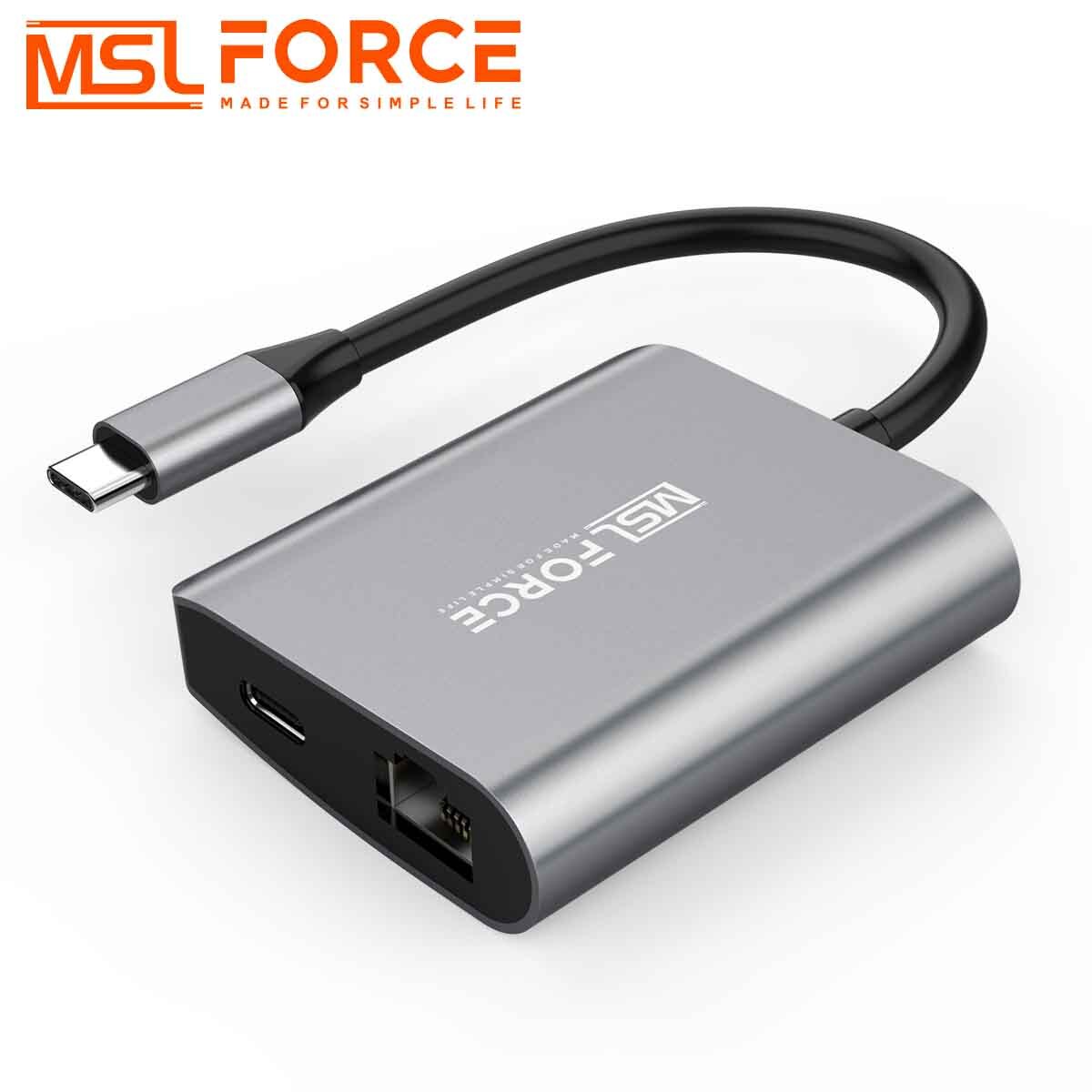Adaptateur RJ45 Gigabit USB-C, 1000Mbps, avec alimentation Passthrough PD100W, pour ChromeCast, avec Ethernet Google TV: Apple Grey