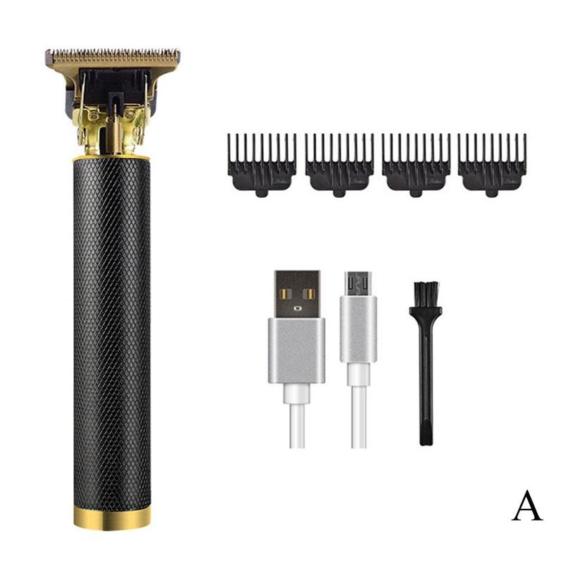 T skallet hårklipper oppladbar trimmer barbering årgang menn kutter trådløs t-outliner barbermaskin frisør maskin b  p9 f 3: En