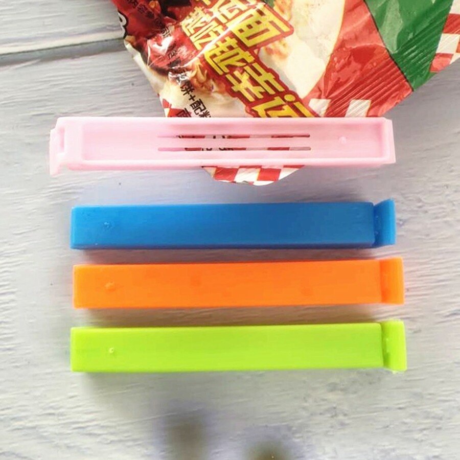 10PC przenośna kuchnia przechowywanie żywności przekąska foka klipsy robić zamykania torebek zacisk uszczelniający plastikowe klipsy spożywcze losowe cukierki kolor