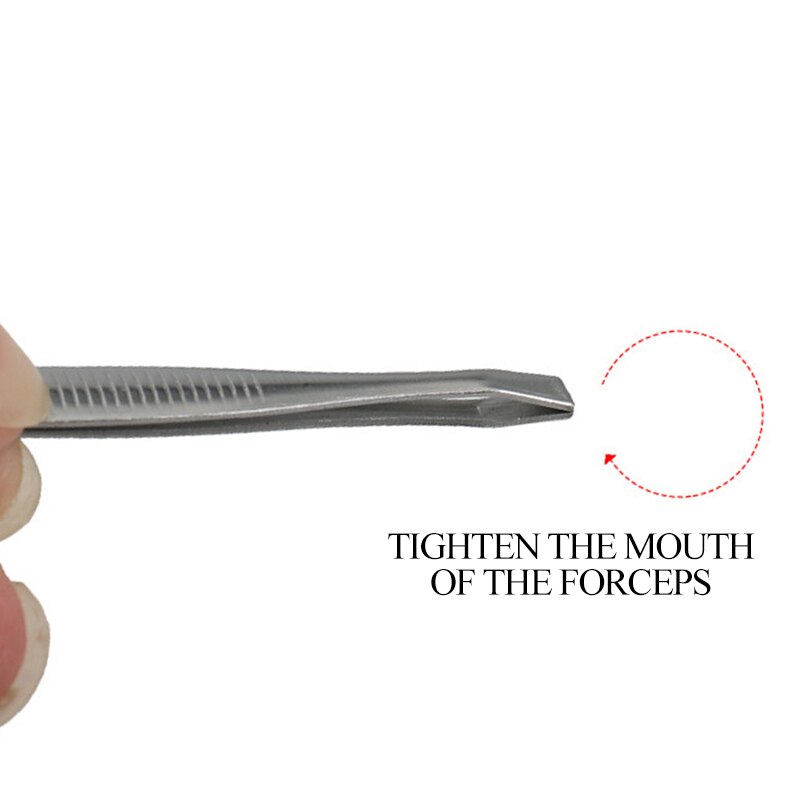 Pinza de acero inoxidable para depilación de cejas, pinzas de maquillaje para eliminar el vello facial