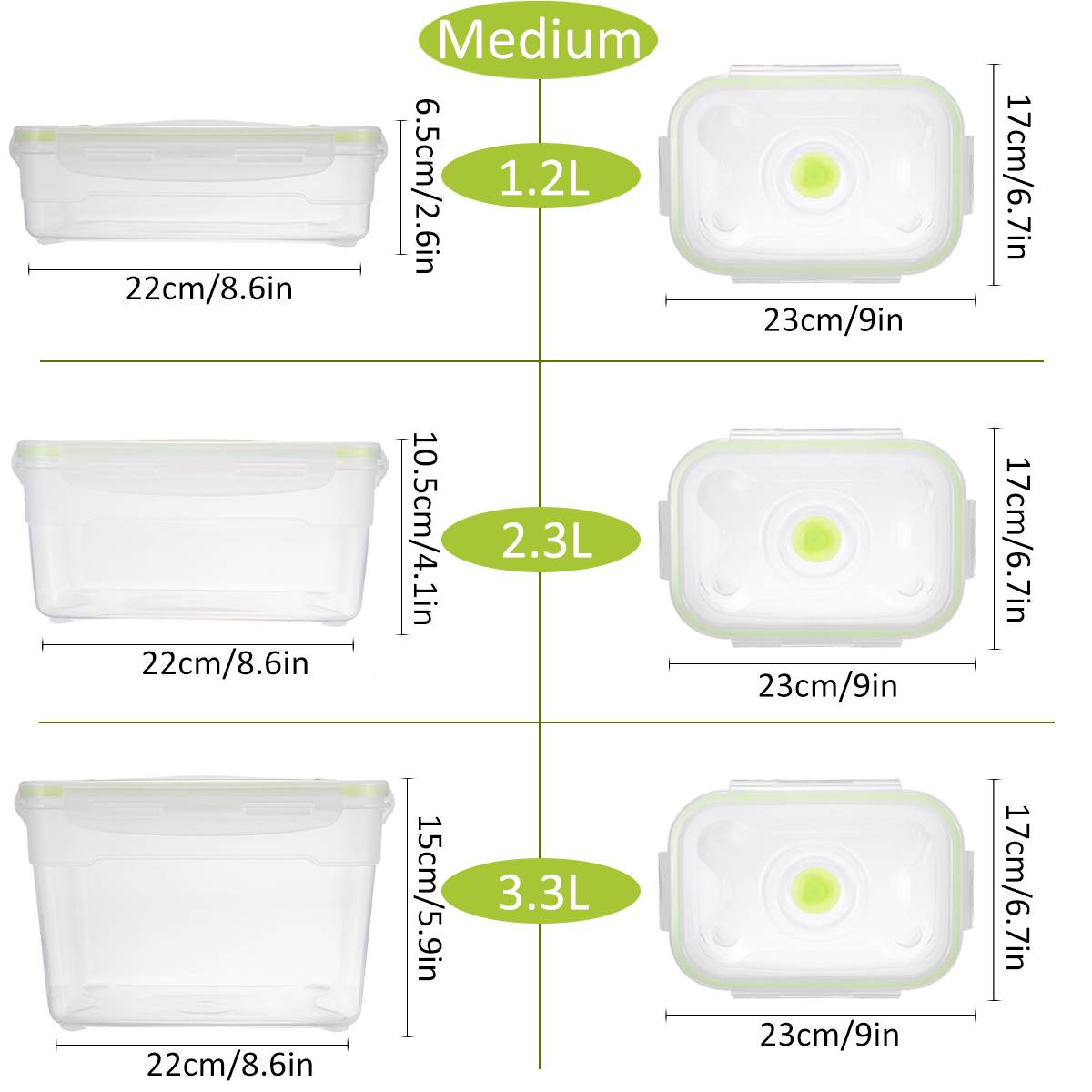 Vacuum Container Pump Refrigerator Fresh-keeping Box 3size 4pcs Large Capacity Food Saver-storage Square Plastic Kitchen PP: M