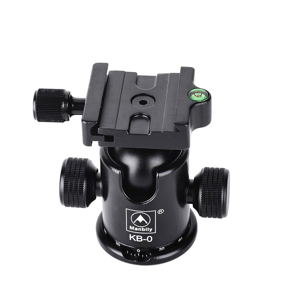 Manbily KB-0 Camera Tripod Ball Head Aluminum Ballhead Panoramic Head Sliding Rail Head W 2 Built-in Spirit Levels DSLR Shooting