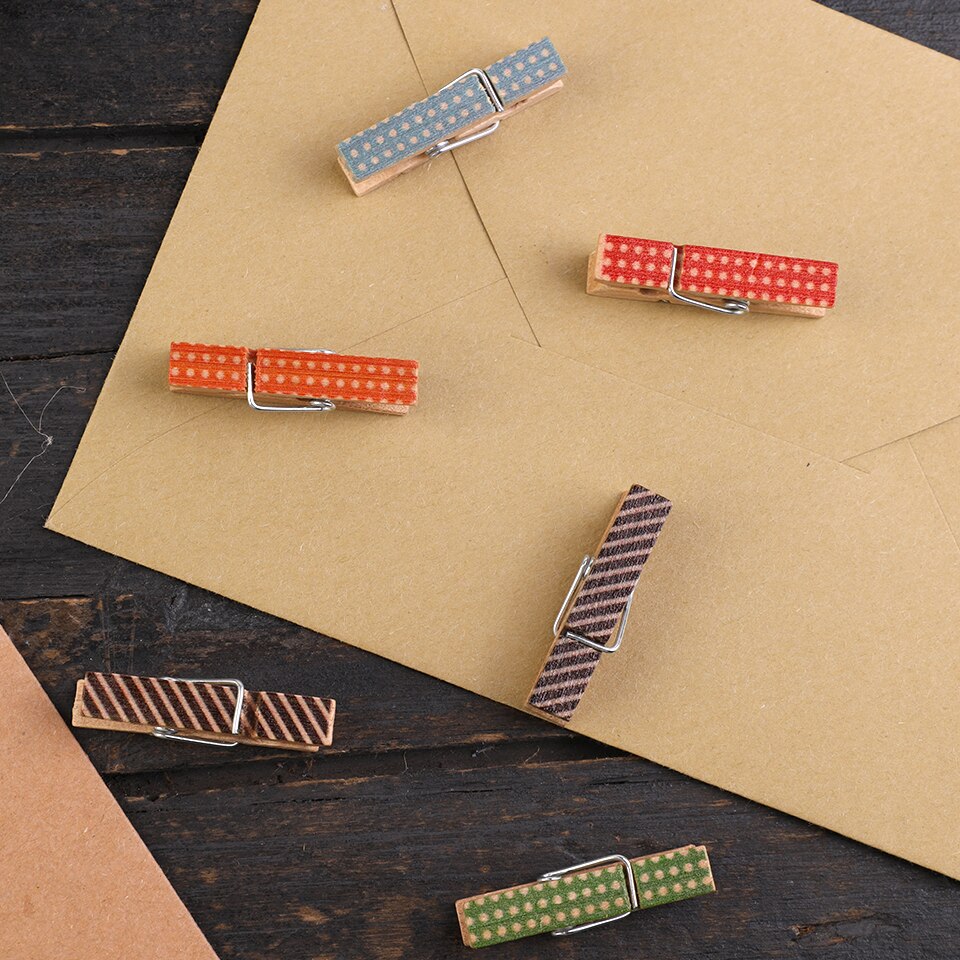 40 Stuks Hout Kleur Geschilderd Gedrukt Kleine Houten Clips Gebruikt Als Foto Clips Craft Decoratie Clips Kleren Clips Voor Dagelijks levert