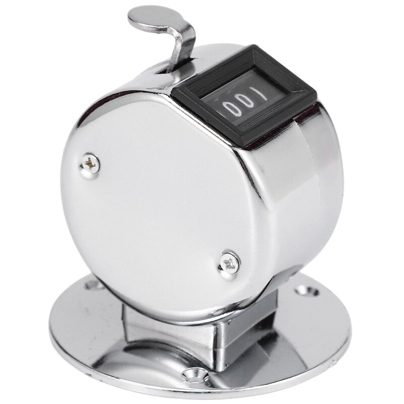 Round Base 4 Digit Manual Hand Tally Mechanical Palm Click Counter