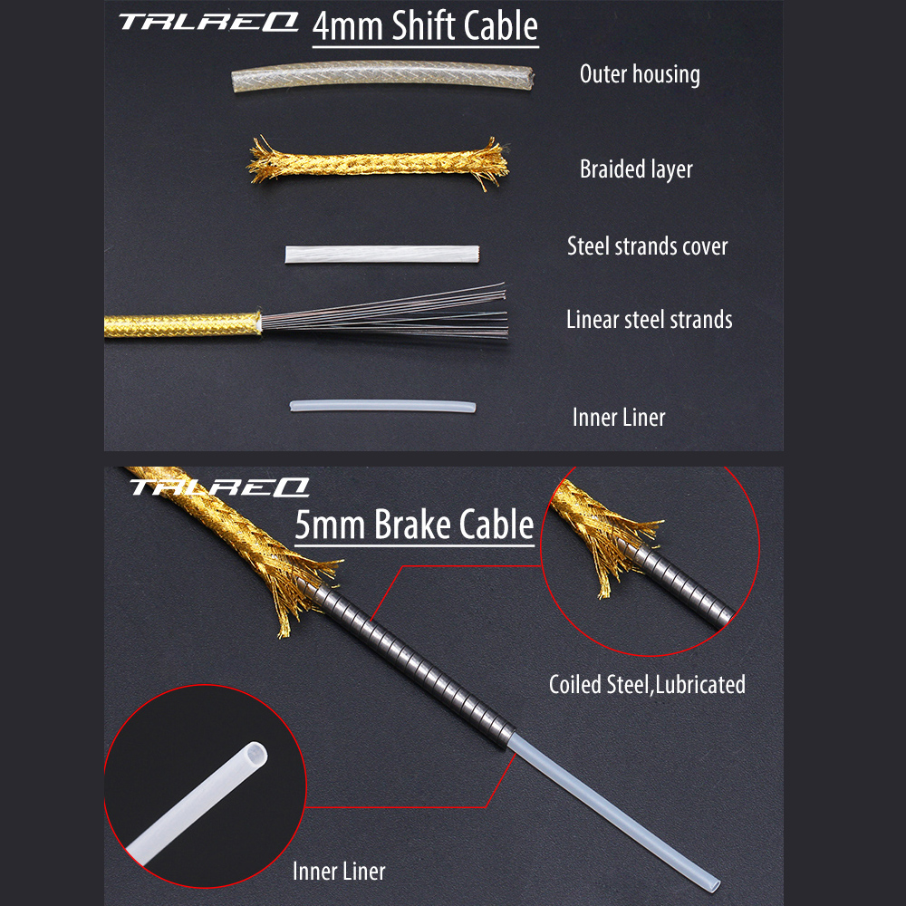 3 Meters DIY Braided Slick Lube Bike Derailleur Shift Brake Cable Housing Line Kit For Mountain Road BMX Bicycle