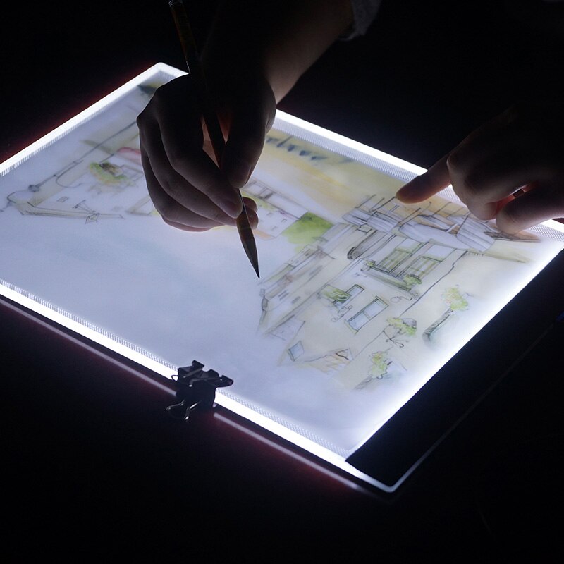 A4 USB LED Art Stencil Board Light Tracing Drawing Copy Pad Table Box PUO88