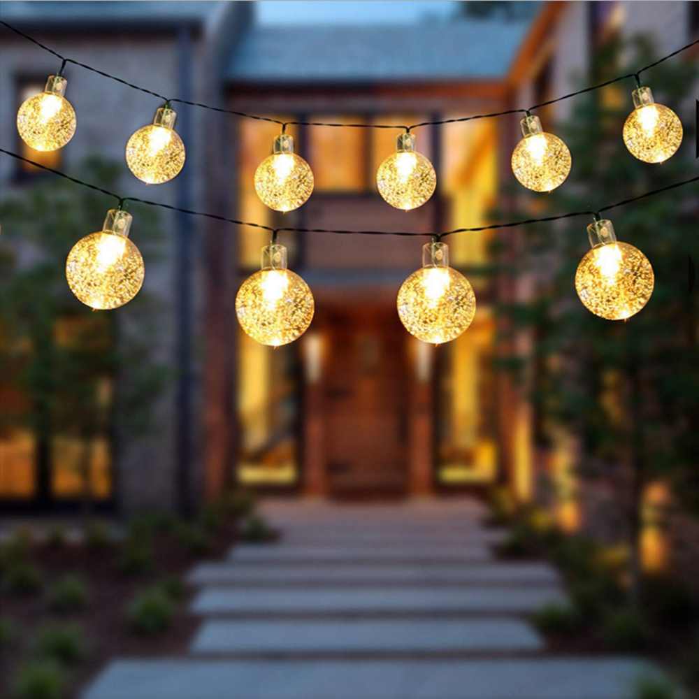 1,5 M 7 M 11 M Kristall Ball String Licht Flash Indoor Lampe 10/40/60 LED Lichterkette Batterie/USB Für Weihnachten Party Dekoration