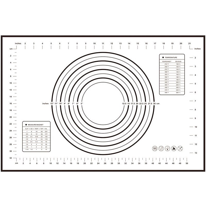 Non_Stick Siliconen Bakken Mat Vel Kneden Rolling Deeg Pad Mat Bakken Bakvormen Liners Pads Koken Gereedschap 60*40 Cm/26*29 Cm: black 40x30cm