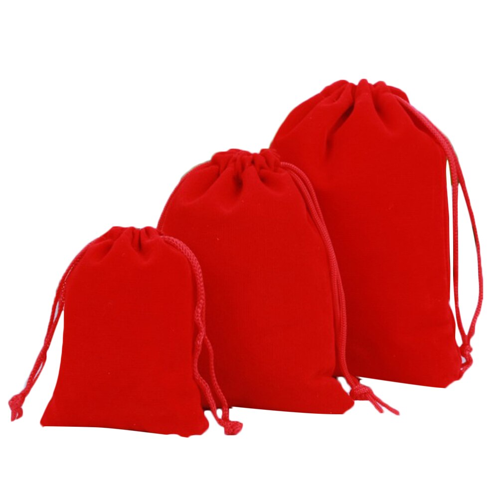 Red Drawstring Drawstring Velvet Storage Bags Wine Red/ Red/Blue/... – Grandado