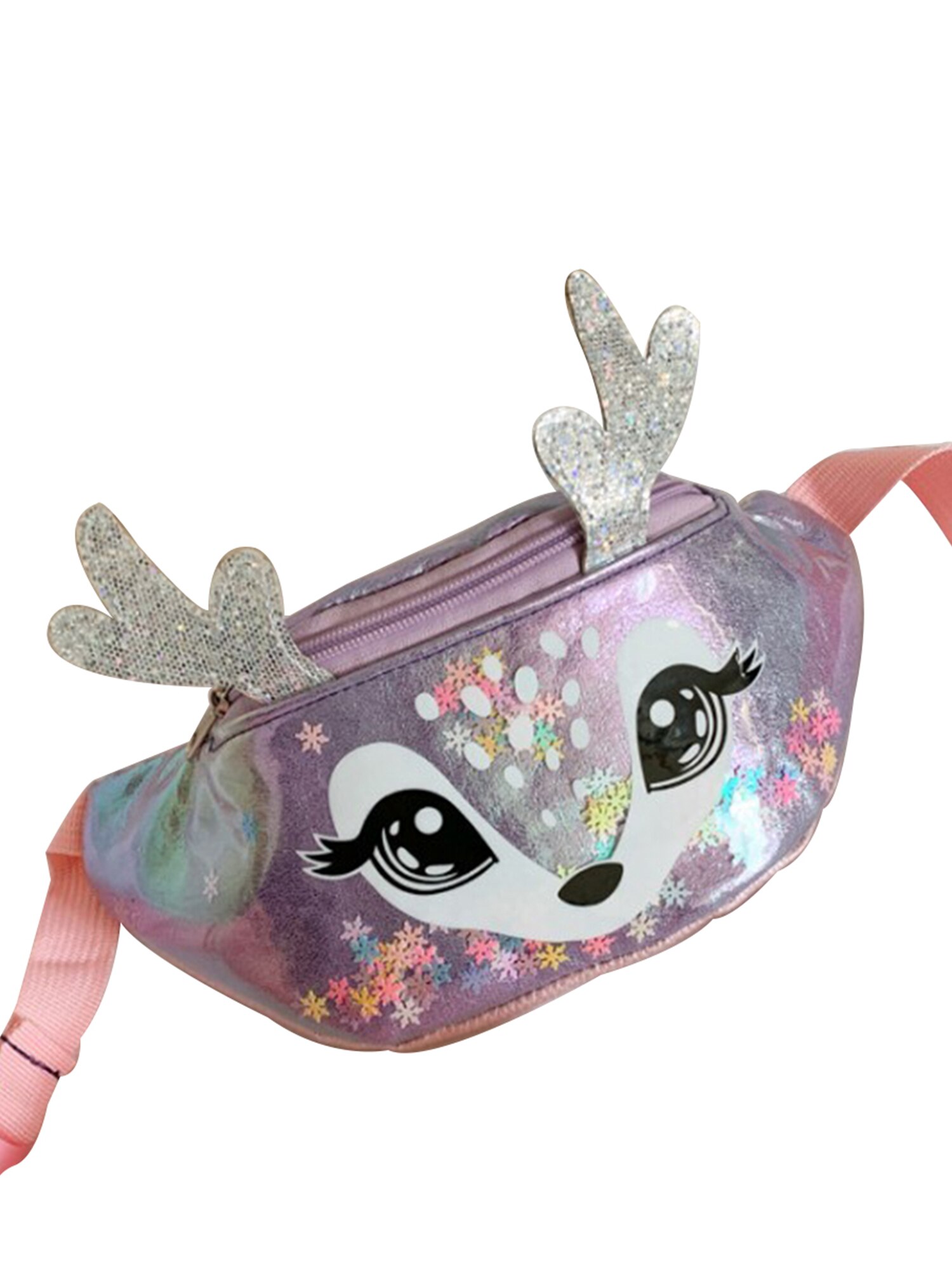 Pudcoco-riñonera pequeña con dibujos de animales para mujer y niña, bolso con cinturón para , multicolor: D