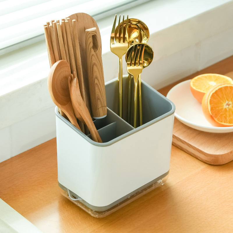 Keuken Lepel Eetstokje Opslag Schotel Drogen Afvoer Mand Rack Box Afdruiprek Bestek Houder Plank Organisator Woonaccessoires