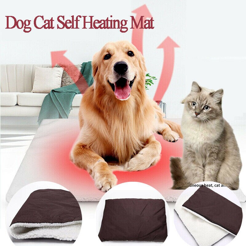 Selvopvarmende kæledyrs seng varm blød fleece pude mat kæledyr vaskbar pad til kattehund
