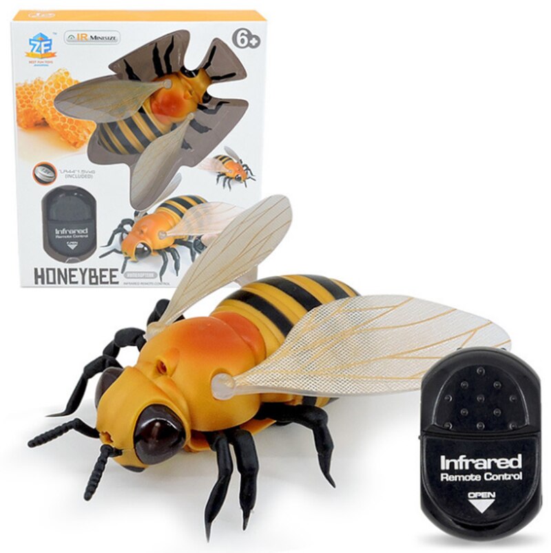 Télécommande infrarouge , jouet de Simulation d&#39;insecte, mouche géante, coccinelle abeille, amusant, d&#39;halloween: bee