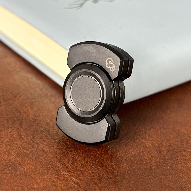 Combo de deslizador y spinner Fidget 3 en 1 de acero inoxidable con botón de clic, juguete de Metal para aliviar el estrés de adultos: Verde