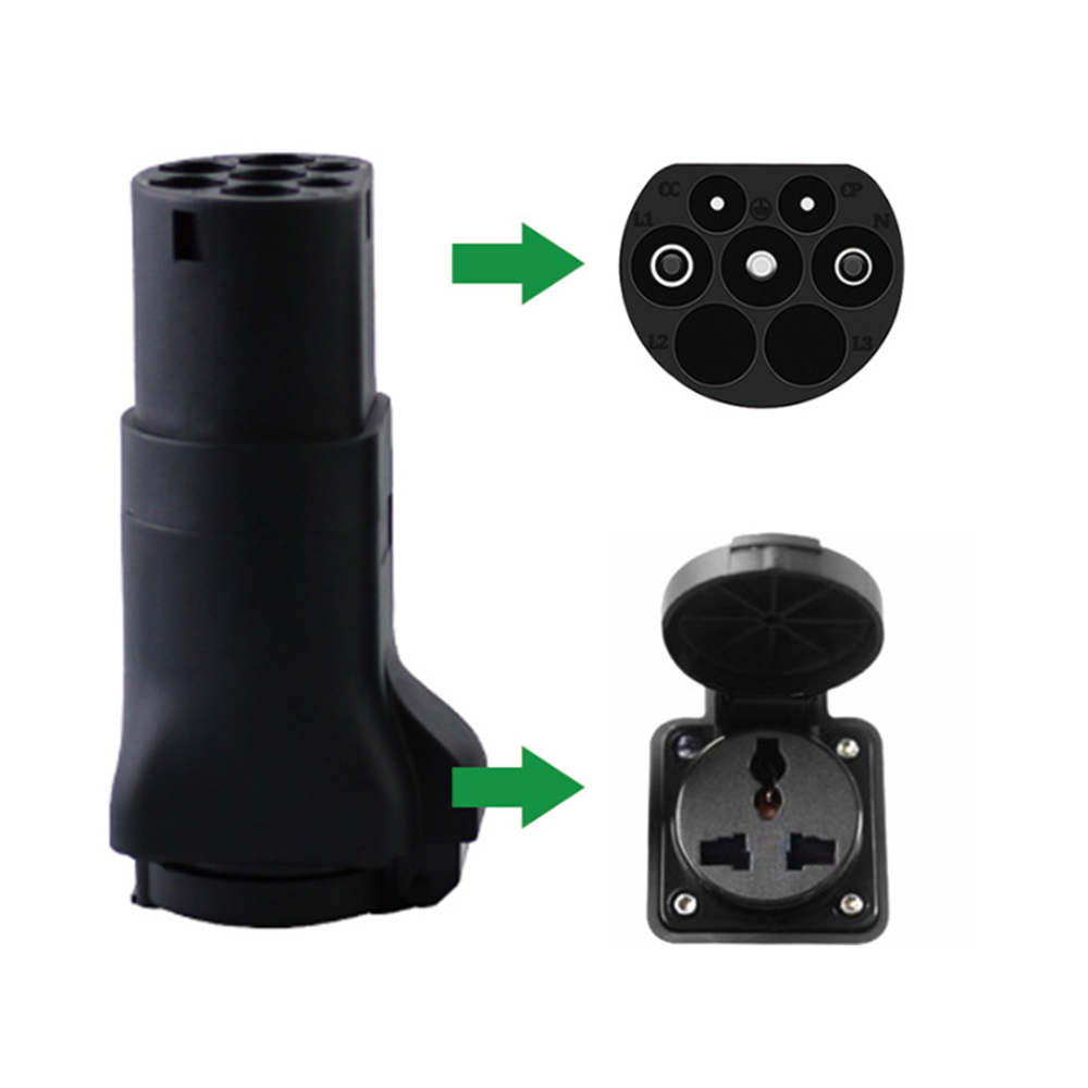 16A Typ 2 ladestecker zu schuko buchse Elektrische Fahrzeug Transfer Stecker EV Lade Adapter: Dark Grau