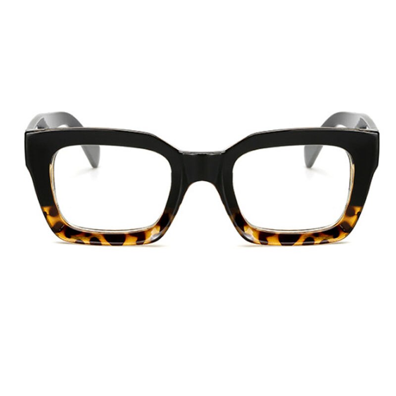 ALOZ MICC – lunettes à monture noire et carrée, rétro, en acétate, pour hommes et femmes, verres transparents, Q263: Black Leopard Clear